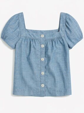 J. Crew Chambray Square Neck Top (164)
